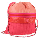 CHANEL Chain Backpack Nylon Pink Silver CC Auth 118138AM-1