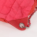 CHANEL Chain Backpack Nylon Pink Silver CC Auth 118138AM-14