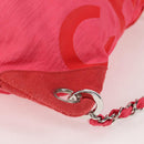 CHANEL Chain Backpack Nylon Pink Silver CC Auth 118138AM-16