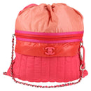 CHANEL Chain Backpack Nylon Pink Silver CC Auth 118138AM-2