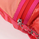 CHANEL Chain Backpack Nylon Pink Silver CC Auth 118138AM-22