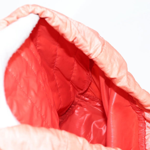 CHANEL Chain Backpack Nylon Pink Silver CC Auth 118138AM