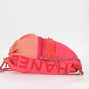 CHANEL Chain Backpack Nylon Pink Silver CC Auth 118138AM-4