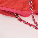 CHANEL Chain Backpack Nylon Pink Silver CC Auth 118138AM-9