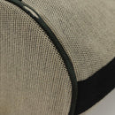HERMES Sakso Hand Bag Canvas Gray Auth 118151-18