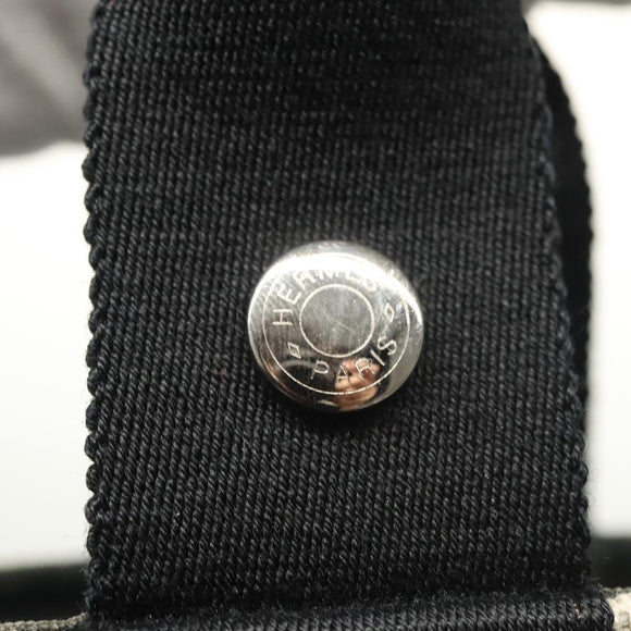 HERMES Sakso Hand Bag Canvas Gray Auth 118151