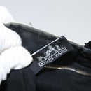 HERMES Sakso Hand Bag Canvas Gray Auth 118151-21