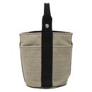 HERMES Sakso Hand Bag Canvas Gray Auth 118151-13