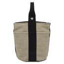 HERMES Sakso Hand Bag Canvas Gray Auth 118151-2