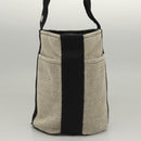 HERMES Sakso Hand Bag Canvas Gray Auth 118151-3