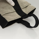 HERMES Sakso Hand Bag Canvas Gray Auth 118151-6