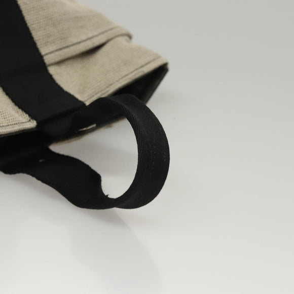 HERMES Sakso Hand Bag Canvas Gray Auth 118151