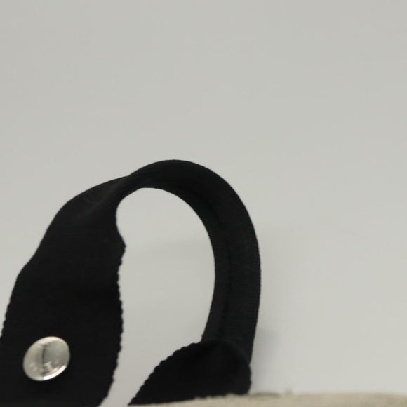 HERMES Sakso Hand Bag Canvas Gray Auth 118151