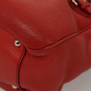 Salvatore Ferragamo Gancini Hand Bag Leather 2way Red Silver Auth 118153-14
