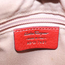 Salvatore Ferragamo Gancini Hand Bag Leather 2way Red Silver Auth 118153-12