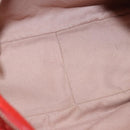 Salvatore Ferragamo Gancini Hand Bag Leather 2way Red Silver Auth 118153-11