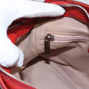 Salvatore Ferragamo Gancini Hand Bag Leather 2way Red Silver Auth 118153-20