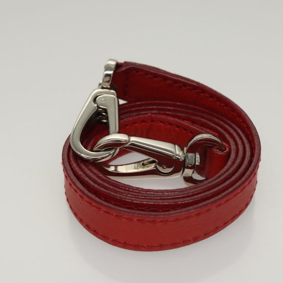 Salvatore Ferragamo Gancini Hand Bag Leather 2way Red Silver Auth 118153