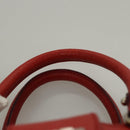 Salvatore Ferragamo Gancini Hand Bag Leather 2way Red Silver Auth 118153-8