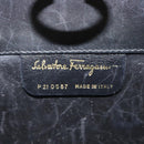 Salvatore Ferragamo Gancini Chain Shoulder Bag Leather Black Gold Auth 118161-12