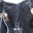 Salvatore Ferragamo Gancini Chain Shoulder Bag Leather Black Gold Auth 118161-19