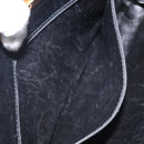 Salvatore Ferragamo Gancini Chain Shoulder Bag Leather Black Gold Auth 118161-11