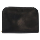 Salvatore Ferragamo Gancini Chain Shoulder Bag Leather Black Gold Auth 118161-2