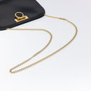 Salvatore Ferragamo Gancini Chain Shoulder Bag Leather Black Gold Auth 118161-7