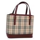 BURBERRY Nova Check Tote Bag Canvas Beige Gold Auth 118162-1