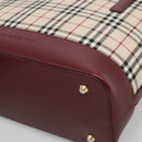 BURBERRY Nova Check Tote Bag Canvas Beige Gold Auth 118162-9