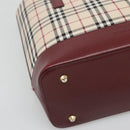 BURBERRY Nova Check Tote Bag Canvas Beige Gold Auth 118162-14