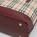 BURBERRY Nova Check Tote Bag Canvas Beige Gold Auth 118162-15