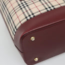 BURBERRY Nova Check Tote Bag Canvas Beige Gold Auth 118162-16