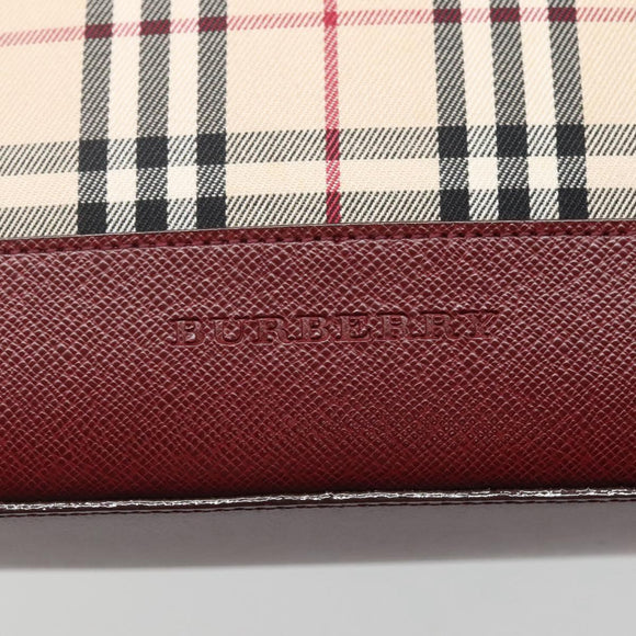BURBERRY Nova Check Tote Bag Canvas Beige Gold Auth 118162