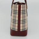 BURBERRY Nova Check Tote Bag Canvas Beige Gold Auth 118162-3