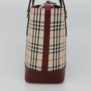 BURBERRY Nova Check Tote Bag Canvas Beige Gold Auth 118162-4
