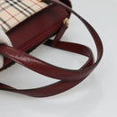 BURBERRY Nova Check Tote Bag Canvas Beige Gold Auth 118162-7