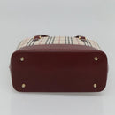 BURBERRY Nova Check Tote Bag Canvas Beige Gold Auth 118162-5