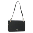 PRADA Shoulder Bag Nylon Black Silver Auth 118177-1