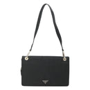 PRADA Shoulder Bag Nylon Black Silver Auth 118177-13