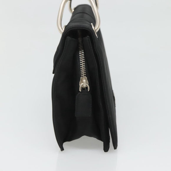 PRADA Shoulder Bag Nylon Black Silver Auth 118177