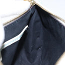 CELINE C Macadam Canvas Accessory Pouch Suede Light Blue Gold Auth 118180-18