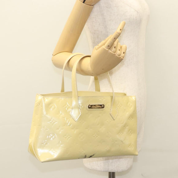 LOUIS VUITTON Monogram Vernis Wilshire PM Hand Bag Broncorail M91452 Auth 118183