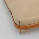 Salvatore Ferragamo Shoulder Bag Leather Beige Silver Auth 118188-15