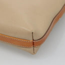 Salvatore Ferragamo Shoulder Bag Leather Beige Silver Auth 118188-16