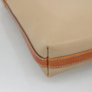 Salvatore Ferragamo Shoulder Bag Leather Beige Silver Auth 118188-17