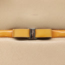 Salvatore Ferragamo Shoulder Bag Leather Beige Silver Auth 118188-18