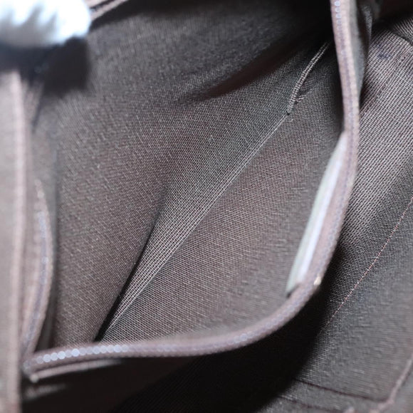 Salvatore Ferragamo Shoulder Bag Leather Beige Silver Auth 118188