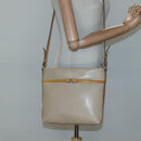Salvatore Ferragamo Shoulder Bag Leather Beige Silver Auth 118188-23