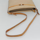 Salvatore Ferragamo Shoulder Bag Leather Beige Silver Auth 118188-7